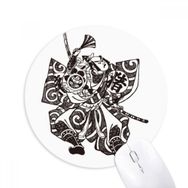 Dıythinker Japon Geleneksel Kültür Kimono Samurai Baskılı Yuvarlak Kaymaz Kauçuk Mouse Pad