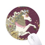 Dıythinker Japon Kanat Saatleri Ukiyo-e Yapraklar Baskılı Yuvarlak Kaymaz Kauçuk Mouse Pad