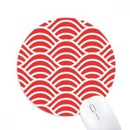 Dıythinker Japon Kırmızı Beyaz Dalgalar Sanat Baskılı Yuvarlak Kaymaz Kauçuk Mouse Pad