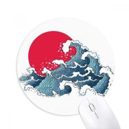 Dıythinker Japon Kırmızı Güneş Deniz Suluboya Baskılı Yuvarlak Kaymaz Kauçuk Mouse Pad