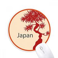 Dıythinker Japon Kültürü Kırmızı Ağaç Desenli Baskılı Yuvarlak Kaymaz Kauçuk Mouse Pad