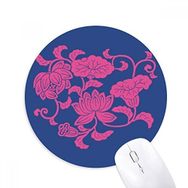 Dıythinker Japon Kültürü Kırmızı Çiçek Baskılı Yuvarlak Kaymaz Kauçuk Mouse Pad