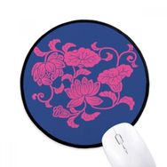 Dıythinker Japon Kültürü Kırmızı Çiçek Yuvarlak Kaymaz Mouse Pad