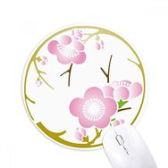 Dıythinker Japon Kültürü Sevimli Pembe Sakura Baskılı Yuvarlak Kaymaz Kauçuk Mouse Pad
