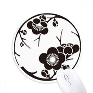 Dıythinker Japon Kültürü Sevimli Siyah Sakura Baskılı Yuvarlak Kaymaz Kauçuk Mouse Pad