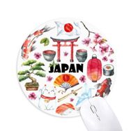 Dıythinker Japon Sevimli Japon Tarzı Suluboya Baskılı Yuvarlak Kaymaz Kauçuk Mouse Pad