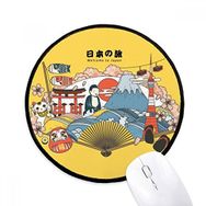 Dıythinker Japon Seyahat Önerisi Yuvarlak Kaymaz Mouse Pad
