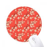 Dıythinker Japon Siyah Dal Sakura Baskılı Yuvarlak Kaymaz Kauçuk Mouse Pad