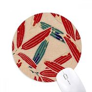 Dıythinker Japon Ukiyoe Kırmızı Mavi Desenli Baskılı Yuvarlak Kaymaz Kauçuk Mouse Pad