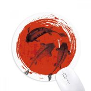 Dıythinker Japonya Kırmızı Sazan Hayvan Soyut Baskılı Yuvarlak Kaymaz Kauçuk Mouse Pad