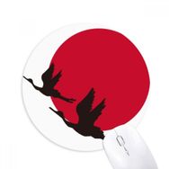 Dıythinker Japonya Kırmızı Siyah Uçan Kazlar Baskılı Yuvarlak Kaymaz Kauçuk Mouse Pad