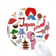 Dıythinker Japonya Landscap Hayvanlar Ulusal Bayrak Baskılı Yuvarlak Kaymaz Kauçuk Mouse Pad