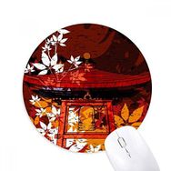Dıythinker Japonya Tarzı Yapraklar Pavilion Baskılı Yuvarlak Kaymaz Kauçuk Mouse Pad