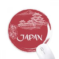 Dıythinker Japonya Ulusal Bayrağı Kırmızı Tapınak Baskılı Yuvarlak Kaymaz Kauçuk Mouse Pad