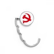 Dıythinker Kadın Çin Komünist Rozet Kırmızı Sembol Masa Kancası Katlanır Çanta Masa Askısı Katlanabilir Tutucu 4,4 x 4,4 cm (Genişlik x Yükseklik) Katlanmış Çok Renkli