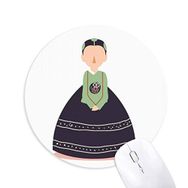 Dıythinker Kadın geleneksel Kore özel Baskılı Yuvarlak Kaymaz Kauçuk Mouse Pad