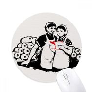 Dıythinker Kadın Kitap Çalışması Kırmızı Çin Desenli Baskılı Yuvarlak Kaymaz Kauçuk Mouse Pad