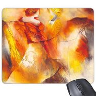 Dıythinker Kadın Turuncu Renk Soyut Yağlı Okullar Baskı Dikdörtgen Kaymaz Kauçuk Mouse Pad