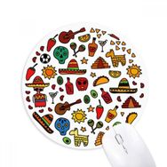 Dıythinker Kafatası Gitar Biber Futbol İllüstrasyonu Baskılı Yuvarlak Kaymaz Kauçuk Mouse Pad