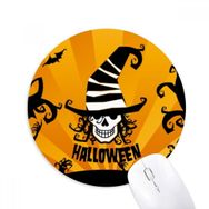 Dıythinker Kafatası İşaretleyici Sihirbaz Şapkası Cadılar Bayramı Baskılı Yuvarlak Kaymaz Kauçuk Mouse Pad