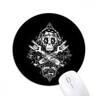 Dıythinker Kafatası Siyah Müzik Dinleme İllüstrasyonu Baskılı Yuvarlak Kaymaz Kauçuk Mouse Pad