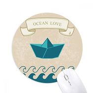 Dıythinker Kağıt Katlanır Tekne Okyanus Sevgi Deniz Yelkenli Baskılı Yuvarlak Kaymaz Kauçuk Mouse Pad