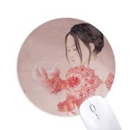 Dıythinker Kağıt Kesme Güzellik Çin Boyama Baskılı Yuvarlak Kaymaz Kauçuk Mouse Pad