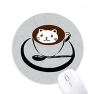 Dıythinker Kahve Kupası İllüstrasyon Sevimli Kedi Desenli Baskılı Yuvarlak Kaymaz Kauçuk Mouse Pad