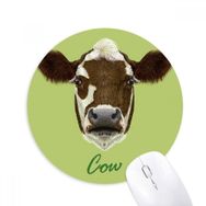 Dıythinker Kahverengi-Beyaz Ev Süt İnek Hayvan Baskılı Yuvarlak Kaymaz Kauçuk Mouse Pad