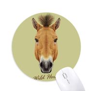 Dıythinker Kahverengi Güçlü Vahşi At Hayvan Baskılı Yuvarlak Kaymaz Kauçuk Mouse Pad