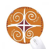 Dıythinker Kahverengi Meksika Totems Antik Uygarlık Baskılı Yuvarlak Kaymaz Kauçuk Mouse Pad
