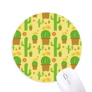 Dıythinker Kaktüs Saksı Bitki Succulents Desen Baskılı Yuvarlak Kaymaz Kauçuk Mouse Pad