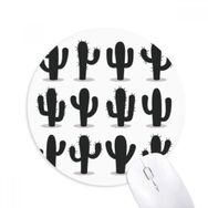 Dıythinker Kaktüs Silüeti Bitki Sukulents Desen Baskılı Yuvarlak Kaymaz Kauçuk Mouse Pad