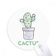 Dıythinker Kaktüs Sukulents Saksı Bitki Sulu Boya Baskılı Yuvarlak Kaymaz Kauçuk Mouse Pad