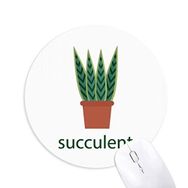 Dıythinker Kaktüs Yeşil Saksı Bitki Succulents Baskılı Yuvarlak Kaymaz Kauçuk Mouse Pad