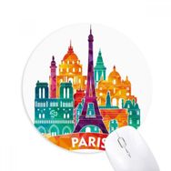 Dıythinker Kalesi Paris Fransa Eyfel Kulesi Baskılı Yuvarlak Kaymaz Kauçuk Mouse Pad
