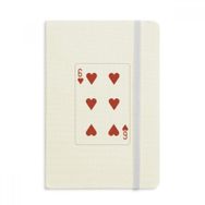 Dıythinker Kalp 6 Oyun Kartı Desenli Kumaş Sert Kapak A5 Defter