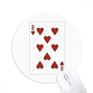 Dıythinker Kalp 8 Kartı Desenli Baskılı Yuvarlak Kaymaz Kauçuk Mouse Pad