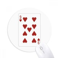 Dıythinker Kalp 9 Kartı Desenli Baskılı Yuvarlak Kaymaz Kauçuk Mouse Pad