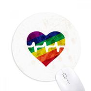 Dıythinker Kalp Elektron LGBT Gökkuşağı Baskılı Yuvarlak Kaymaz Kauçuk Mouse Pad