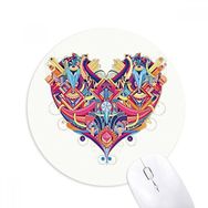 Dıythinker Kalp Kartları Geometrik Desen Baskılı Yuvarlak Kaymaz Kauçuk Mouse Pad