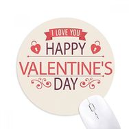 Dıythinker Kalp Kilit Mutlu Sevgililer Günü Aşk Baskılı Yuvarlak Kaymaz Kauçuk Mouse Pad