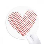 Dıythinker Kalp Kırmızı Çizim Sevgililer Günü Baskılı Yuvarlak Kaymaz Kauçuk Mouse Pad