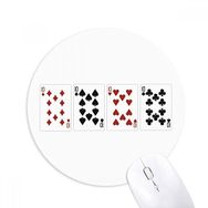 Dıythinker Kalp Kürek Elmas Kulüp 10 Desenli Baskılı Yuvarlak Kaymaz Kauçuk Mouse Pad