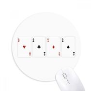 Dıythinker Kalp Kürek Elmas Kulüp Desenli Baskılı Yuvarlak Kaymaz Kauçuk Mouse Pad