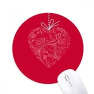 Dıythinker Kalp Şekilli Çiçekler Sarmaşık Sevgililer Günü Baskılı Yuvarlak Kaymaz Kauçuk Mouse Pad