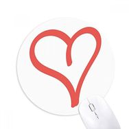 Dıythinker Kalp Şekilli Çizgi Sevgililer Günü Baskılı Yuvarlak Kaymaz Kauçuk Mouse Pad