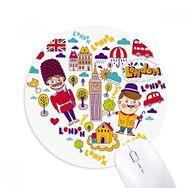 Dıythinker Kalp Şekilli Kırmızı Telefon Kabini İngiltere Baskılı Yuvarlak Kaymaz Kauçuk Mouse Pad