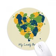 Dıythinker Kalp Şekilli My Lovely Brazil Brezilya Baskılı Yuvarlak Kaymaz Kauçuk Mouse Pad