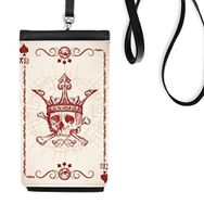 Dıythinker Kalpler Kürek Kırmızı Gizemli Taç İnsan İskeleti Poker Kartı İllüstrasyon Desen Askılı Çanta